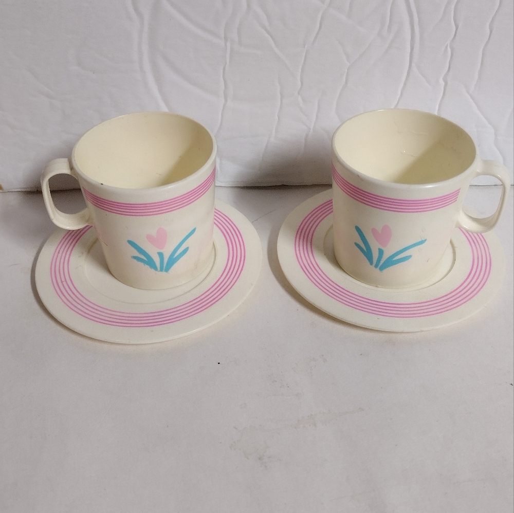 Vintage Play Cup And Saucer Tea Set Chilton -Globe Set of 2
